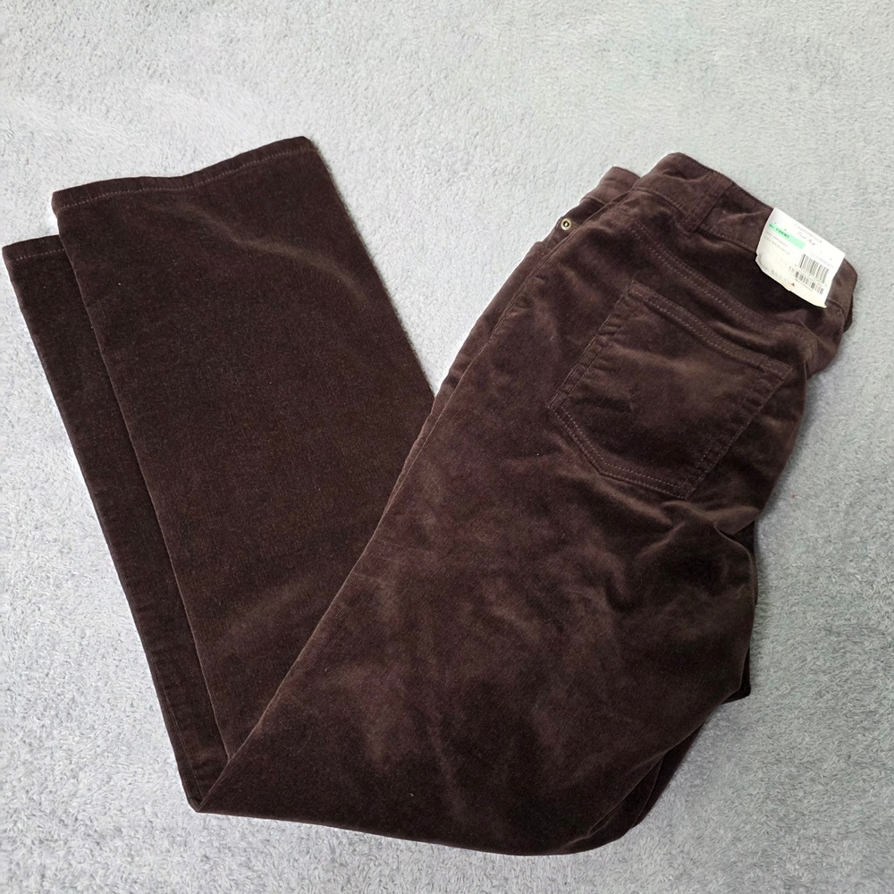 Charter Club Womens 8 Short Corduroy Pants Brown Tummy Slimming Straight Leg